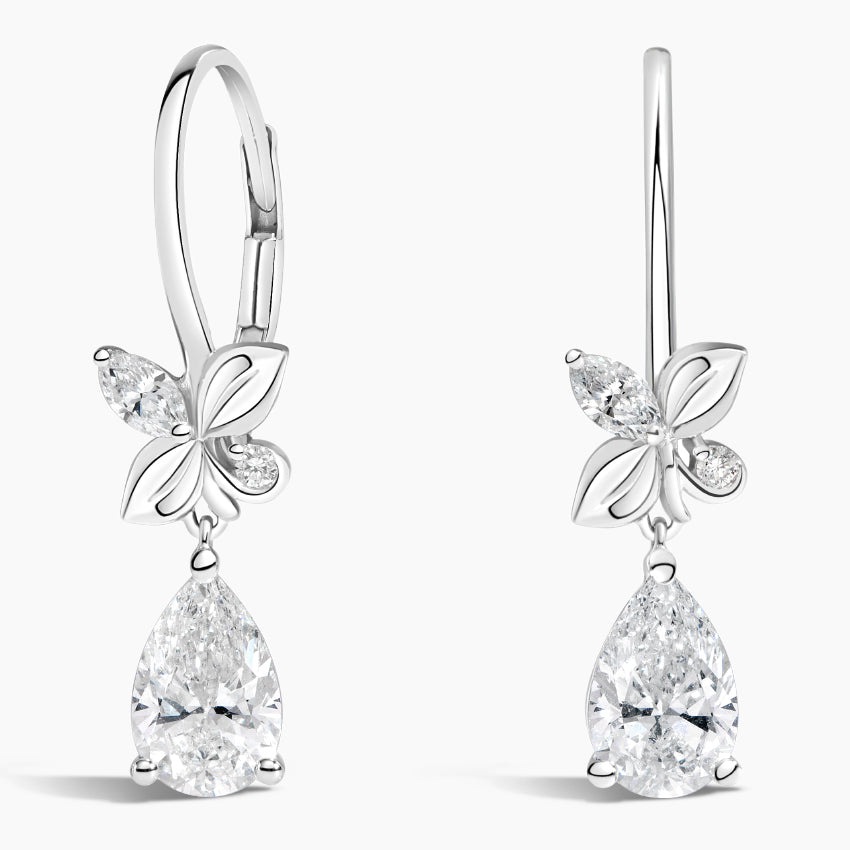 Pear Lab Grown Diamond Calla Drop Earrings, EF Color, VS Clarity, IGI Certified