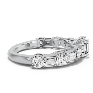 Image for Asscher Classic Basket Ring with Alternating Baguette band