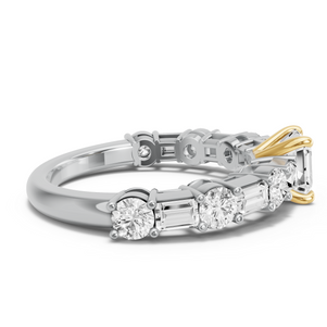 Image for Asscher Classic Basket Ring with Alternating Baguette band