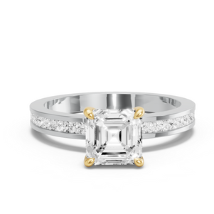 Image for Asscher Classic Basket Ring with Channel band