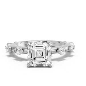 Image for Asscher Classic Basket Ring with Floating Station band