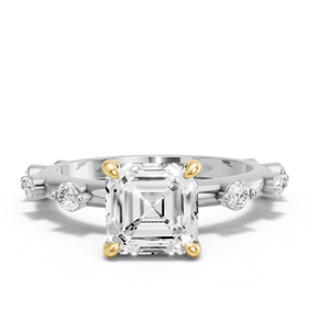 Image for Asscher Classic Basket Ring with Floating Station band