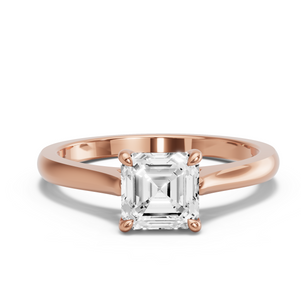 Image for Asscher Classic Basket Ring with Knife Edge Cathedral band