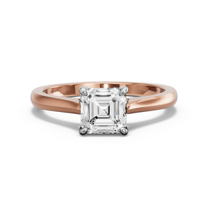 Image for Asscher Classic Basket Ring with Knife Edge Cathedral band