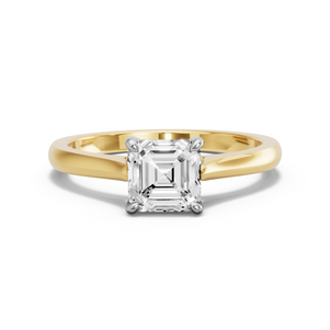 Image for Asscher Classic Basket Ring with Knife Edge Cathedral band