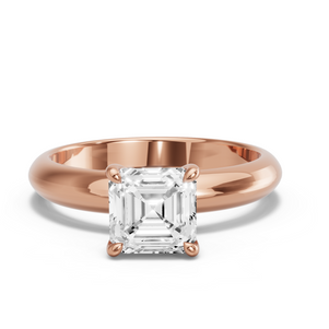 Image for Asscher Classic Basket Ring with Knife Edge Solitaire band