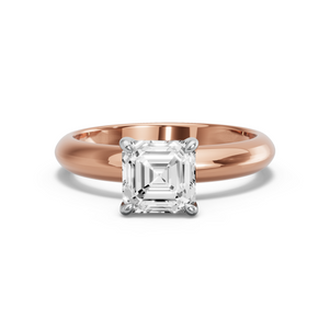 Image for Asscher Classic Basket Ring with Knife Edge Solitaire band