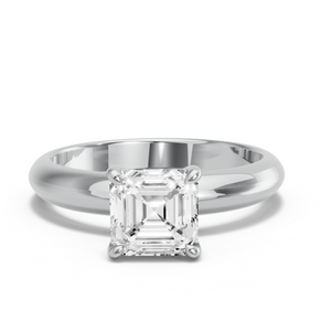 Image for Asscher Classic Basket Ring with Knife Edge Solitaire band
