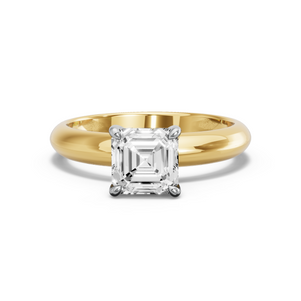 Image for Asscher Classic Basket Ring with Knife Edge Solitaire band