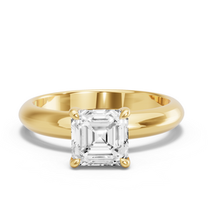 Image for Asscher Classic Basket Ring with Knife Edge Solitaire band