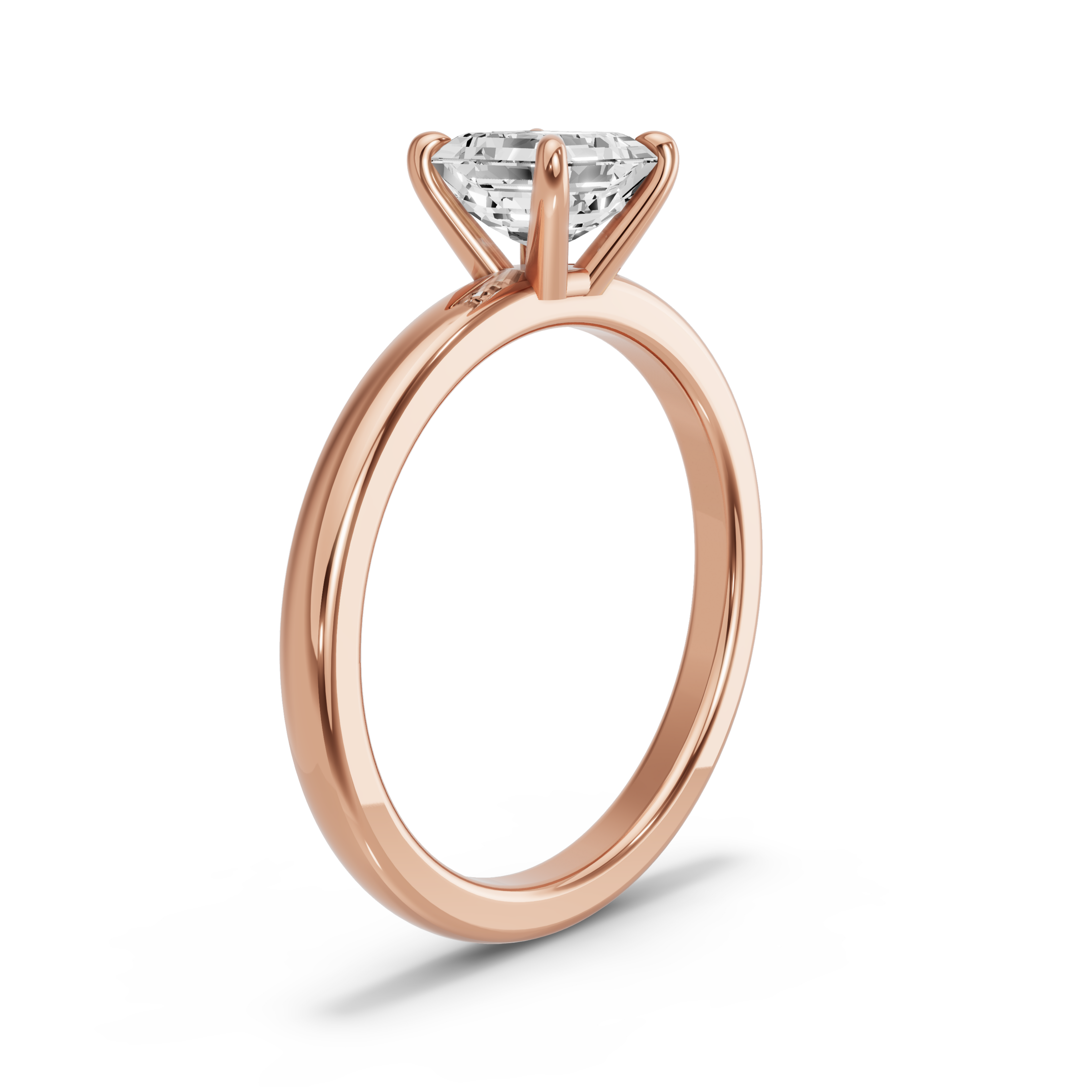 Image for Asscher Classic Basket Ring with Solitaire band in 18K Yellow Gold
