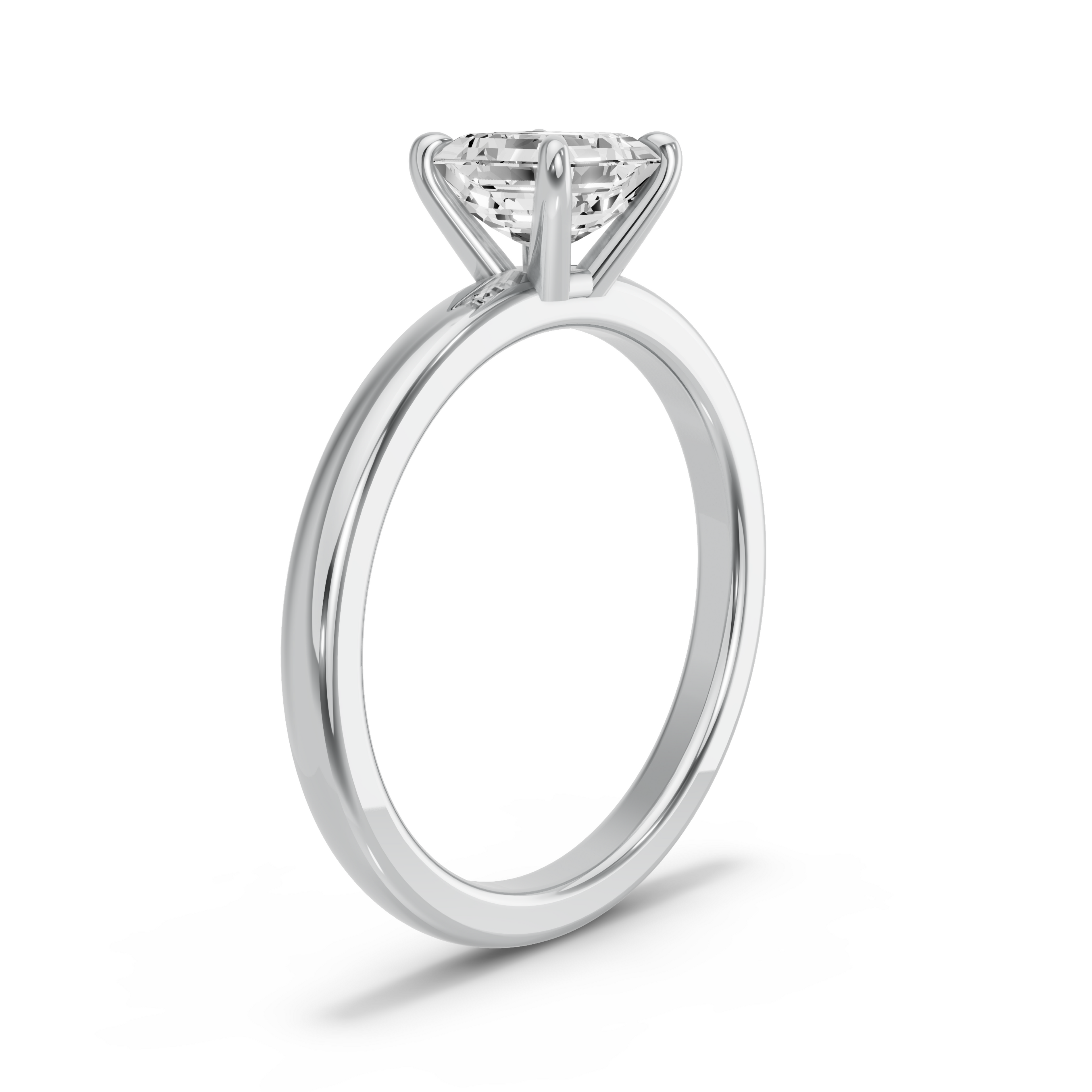 Image for Asscher Classic Basket Ring with Solitaire band in 10K Two Tone Rose Gold