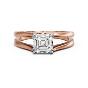 Image for Asscher Classic Basket Ring with Split Ring Solitaire band
