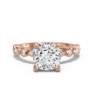 Image for Cushion Classic Basket Ring with Alternating Marquise band