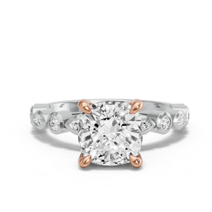Image for Cushion Classic Basket Ring with Alternating Marquise band
