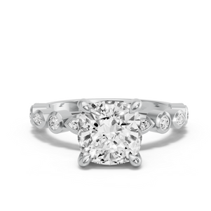 Image for Cushion Classic Basket Ring with Alternating Marquise band