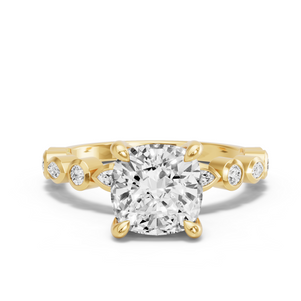 Image for Cushion Classic Basket Ring with Alternating Marquise band