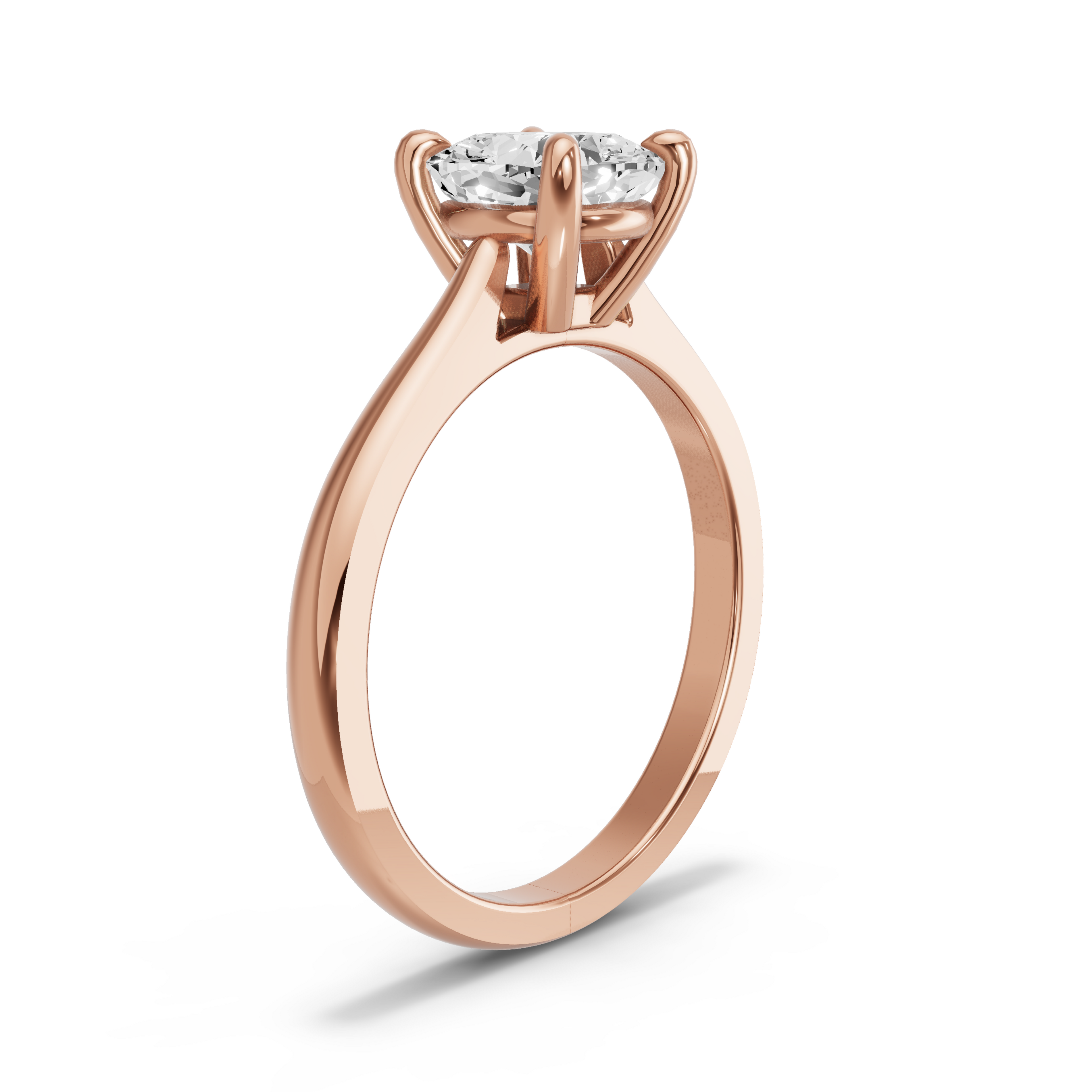 Image for Cushion Classic Basket Ring with Knife Edge Cathedral band in 10K Rose Gold