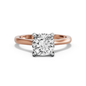 Image for Cushion Classic Basket Ring with Knife Edge Cathedral band