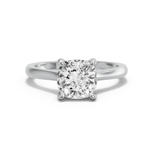 Image for Cushion Classic Basket Ring with Knife Edge Cathedral band