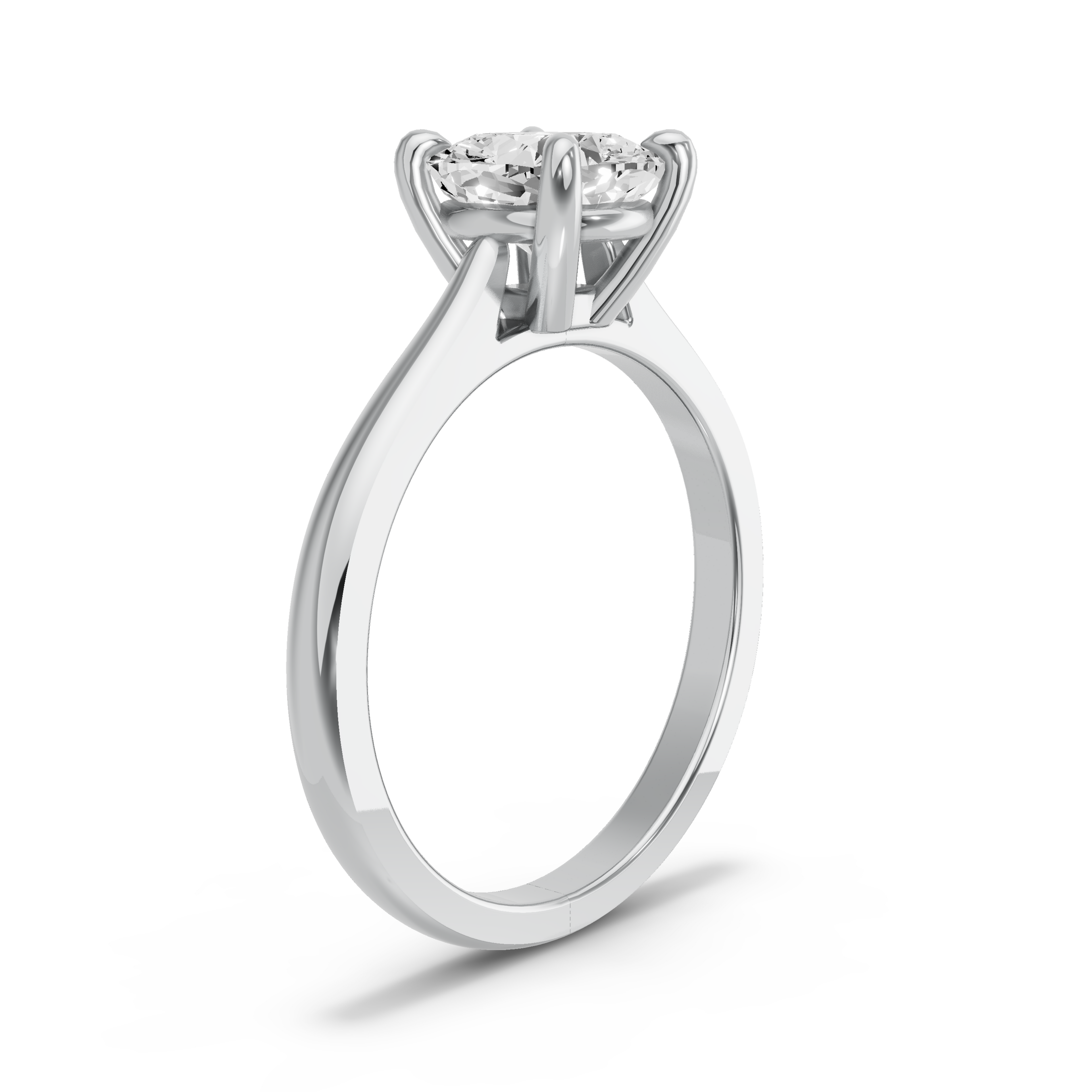 Image for Cushion Classic Basket Ring with Knife Edge Cathedral band in 18K White Gold