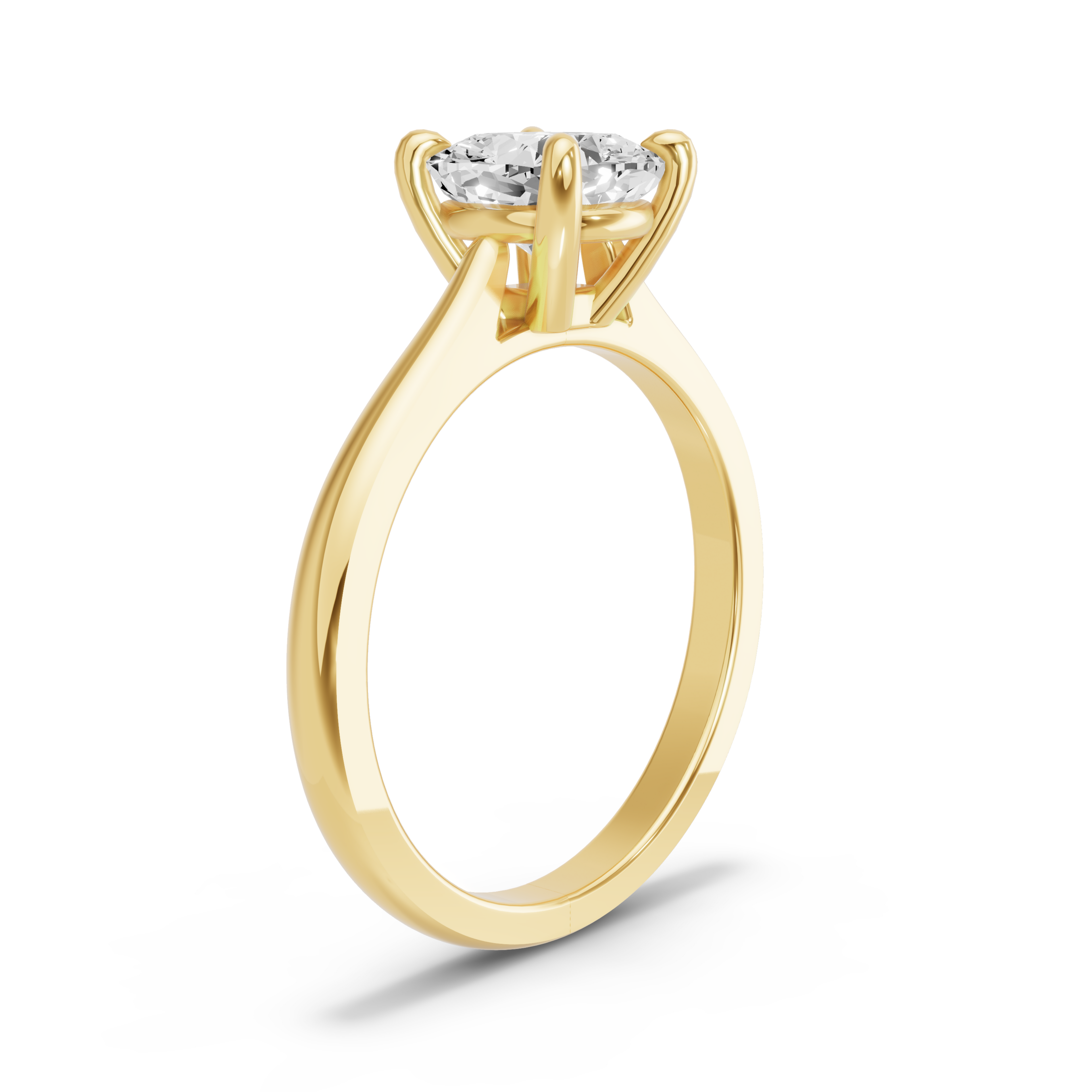 Image for Cushion Classic Basket Ring with Knife Edge Cathedral band in 14K Yellow Gold