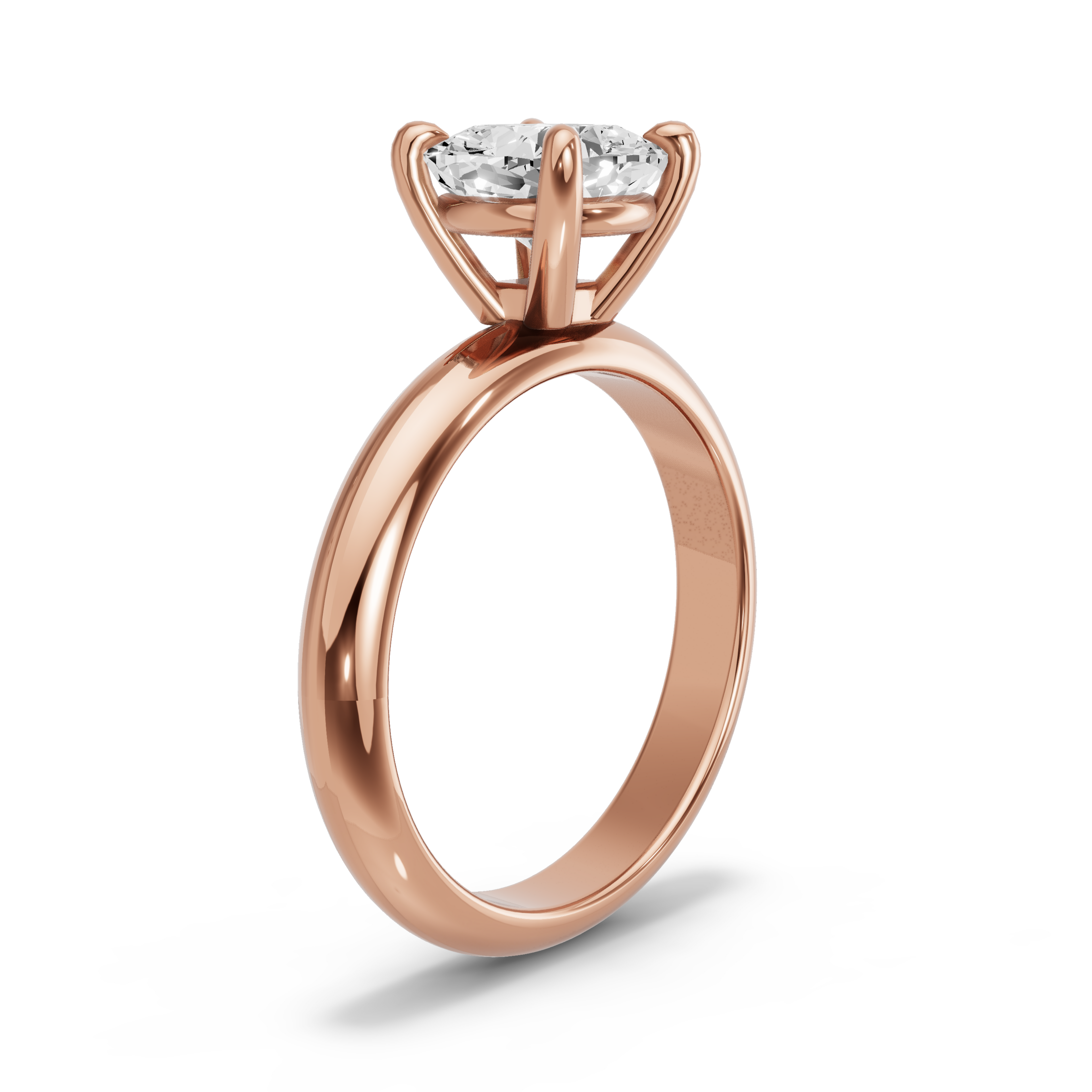 Image for Cushion Classic Basket Ring with Knife Edge Solitaire band in 14K Rose Gold