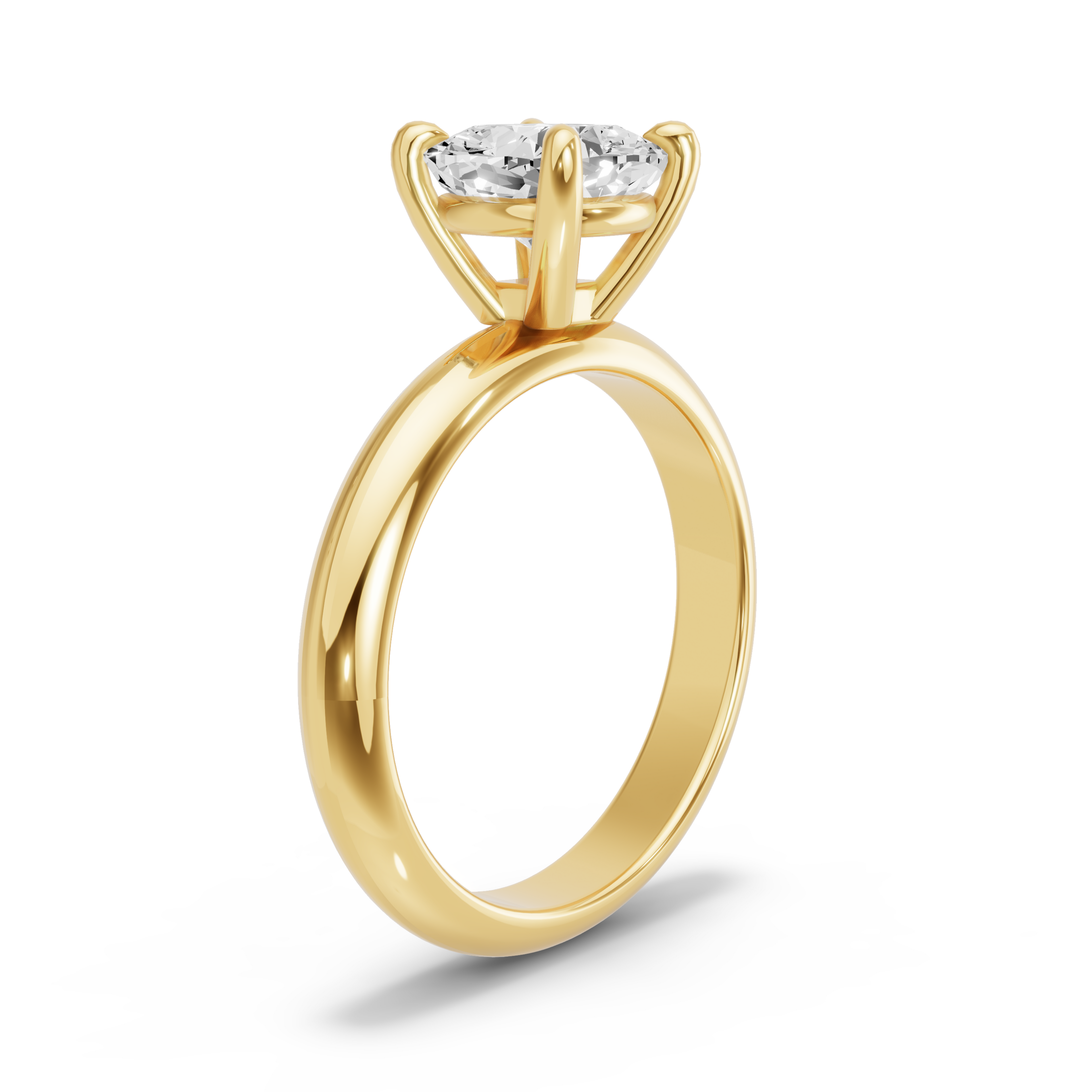 Image for Cushion Classic Basket Ring with Knife Edge Solitaire band in 10K Yellow Gold