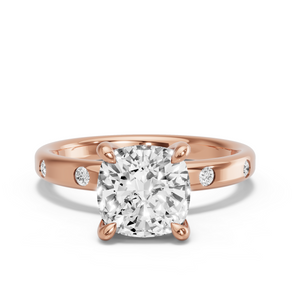 Image for Cushion Classic Basket Ring with Sleek Accent band