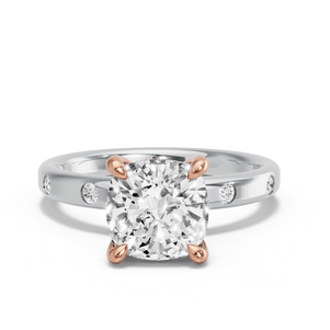 Image for Cushion Classic Basket Ring with Sleek Accent band