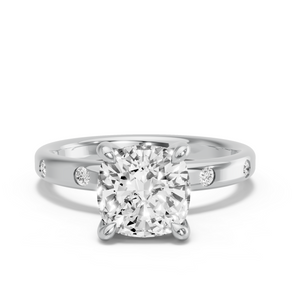 Image for Cushion Classic Basket Ring with Sleek Accent band