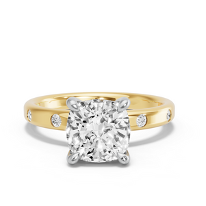 Image for Cushion Classic Basket Ring with Sleek Accent band
