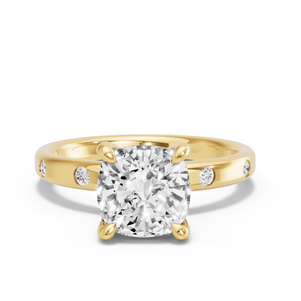 Image for Cushion Classic Basket Ring with Sleek Accent band