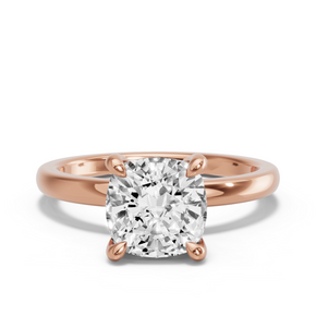 Image for Cushion Classic Basket Ring with Solitaire band