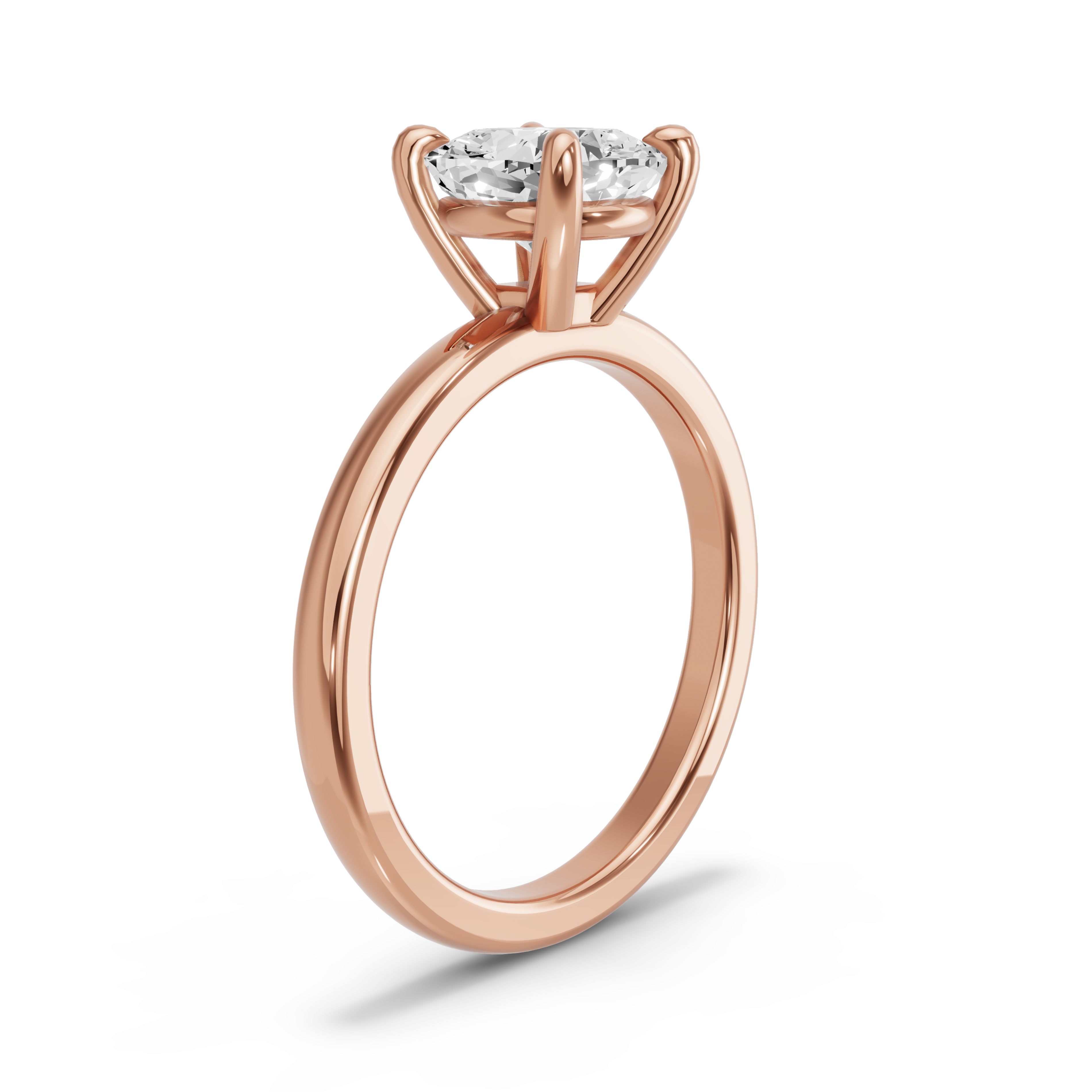 Image for Cushion Classic Basket Ring with Solitaire band in 18K Rose Gold