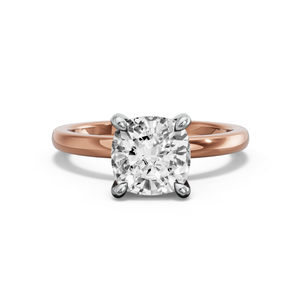 Image for Cushion Classic Basket Ring with Solitaire band