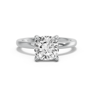 Image for Cushion Classic Basket Ring with Solitaire band