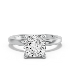 Image for Cushion Classic Basket Ring with Solitaire band