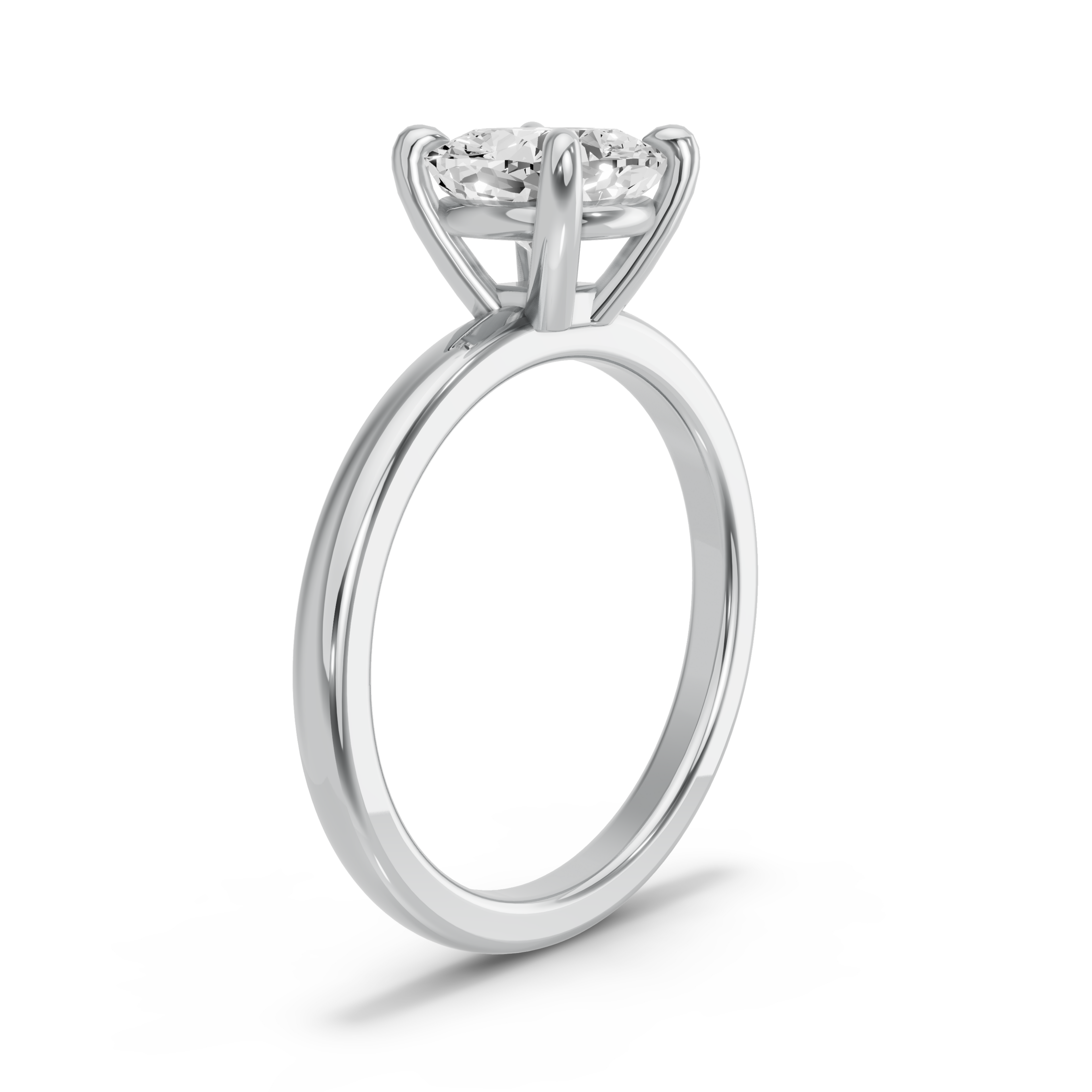 Image for Cushion Classic Basket Ring with Solitaire band in 14K White Gold
