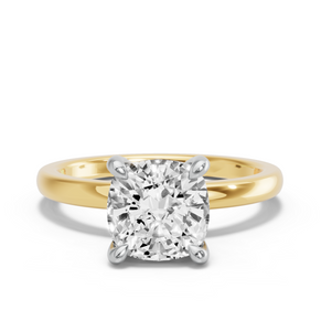 Image for Cushion Classic Basket Ring with Solitaire band