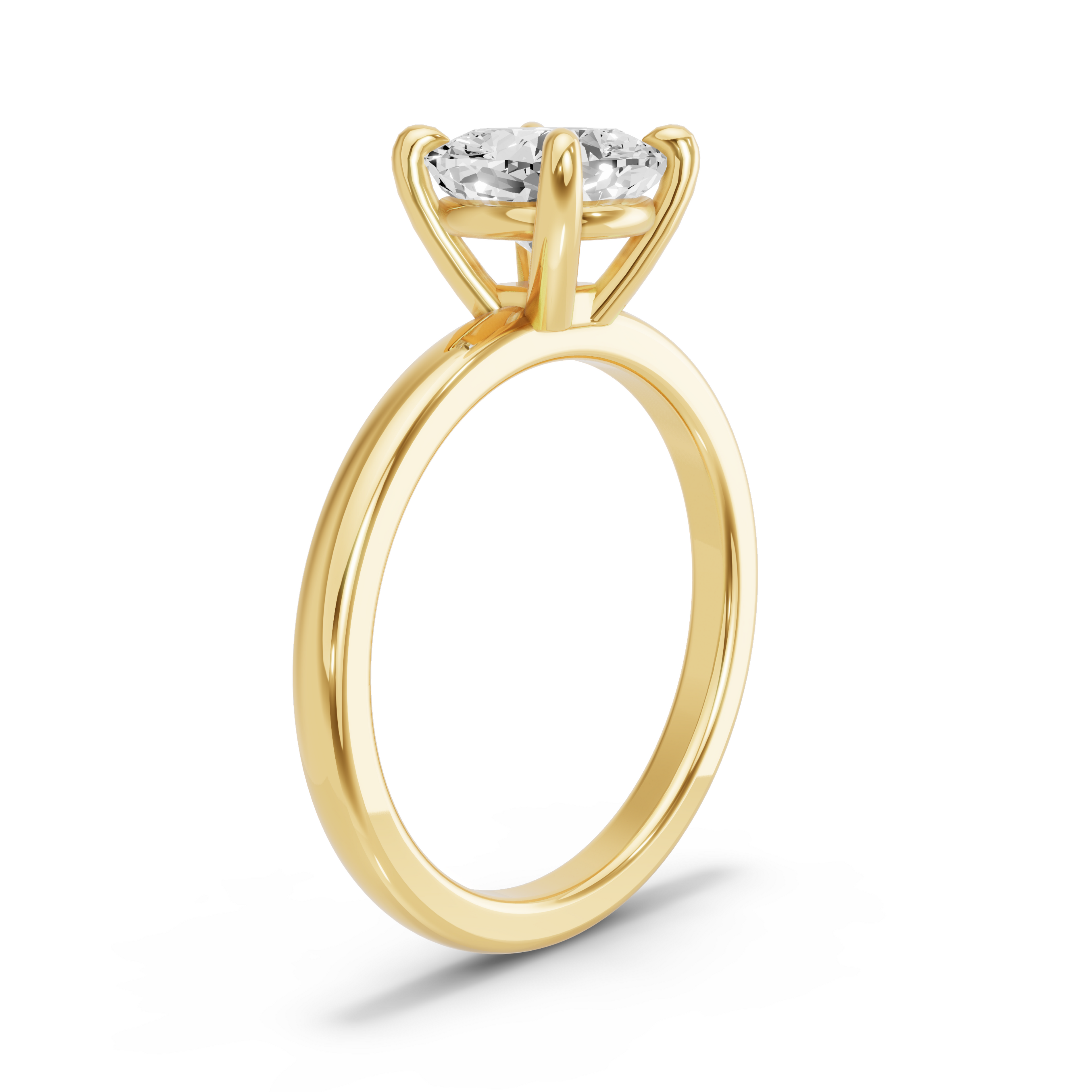 Image for Cushion Classic Basket Ring with Solitaire band in 14K Yellow Gold