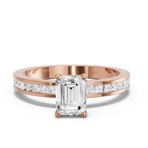 Image for Emerald Classic Basket Ring with Channel band