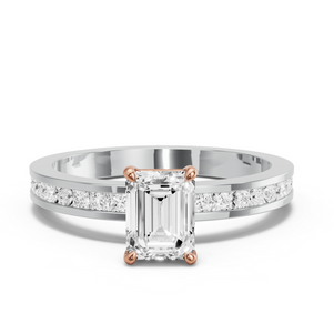 Image for Emerald Classic Basket Ring with Channel band