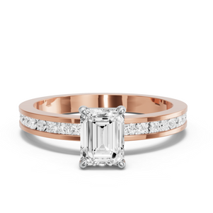 Image for Emerald Classic Basket Ring with Channel band