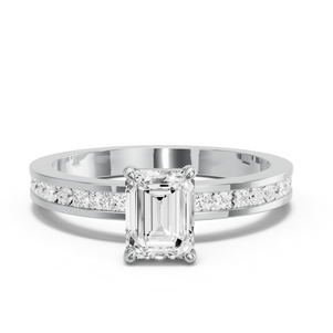 Image for Emerald Classic Basket Ring with Channel band
