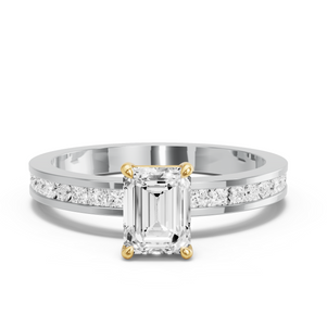 Image for Emerald Classic Basket Ring with Channel band