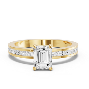 Image for Emerald Classic Basket Ring with Channel band