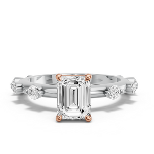 Image for Emerald Classic Basket Ring with Floating Station band