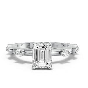 Image for Emerald Classic Basket Ring with Floating Station band