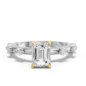Image for Emerald Classic Basket Ring with Floating Station band